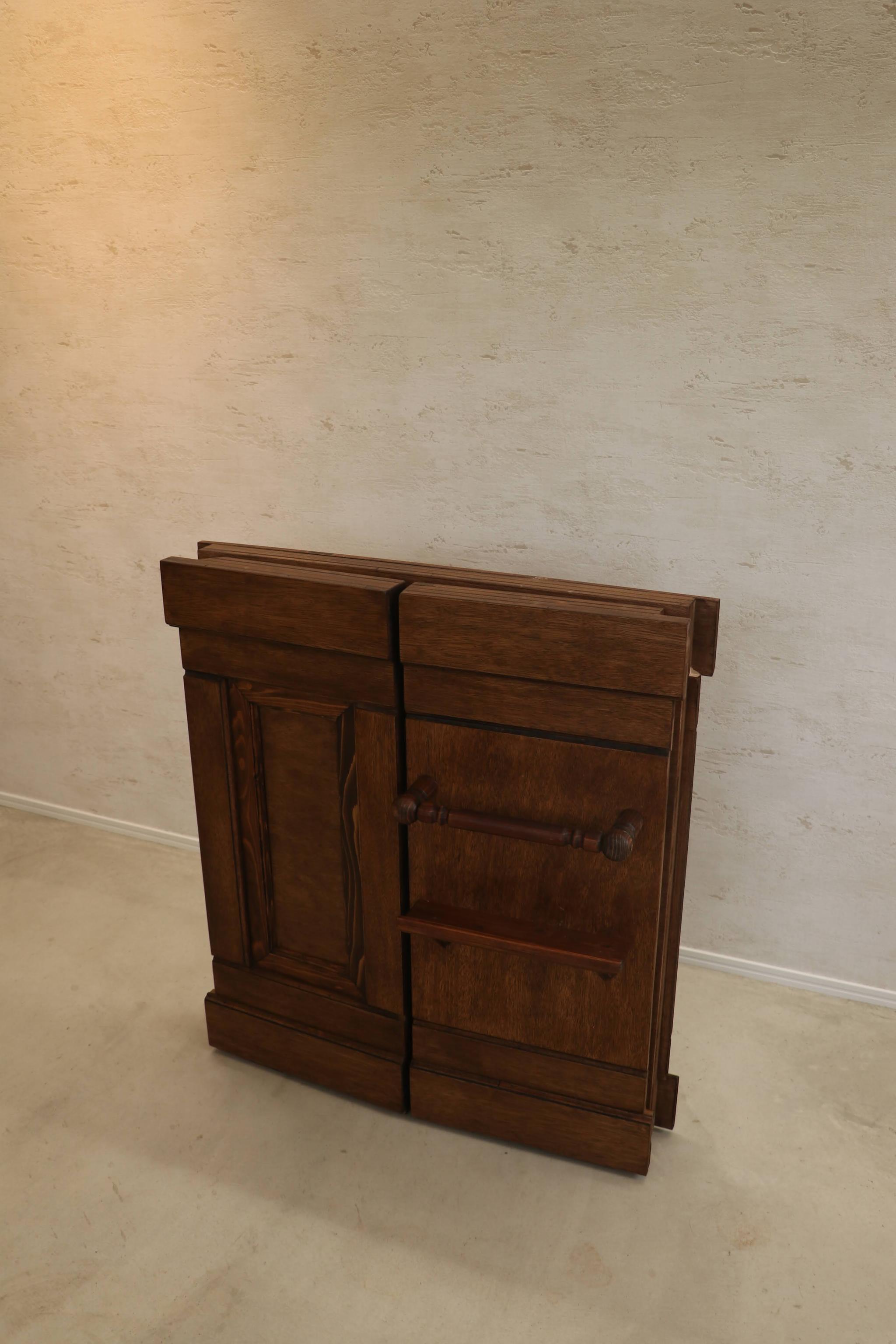 折畳みアンティークカウンター 折りたたみテーブル レジ台 キャッシャー 受付 ディスプレイ 店舗什器 マルシェ什器 | 12枚目